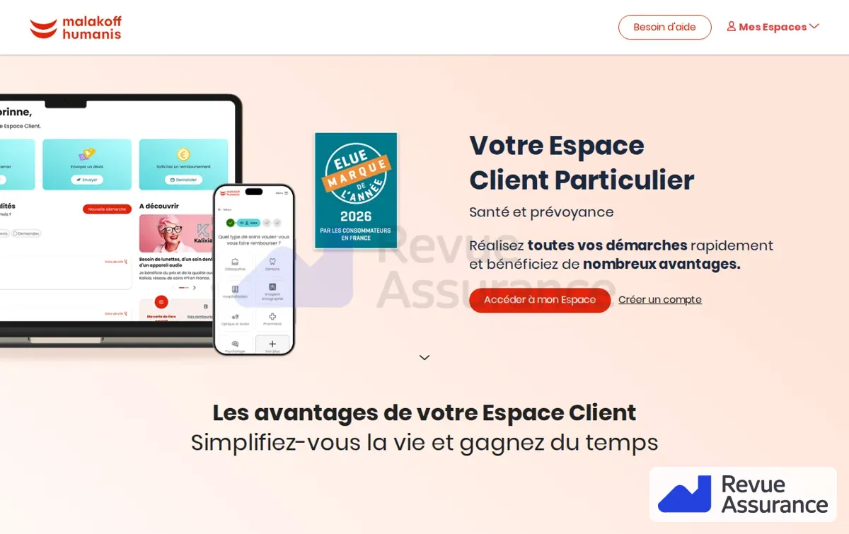 Capture : Accédez à votre Espace Client | Malakoff Humanis - Ex-ToutM